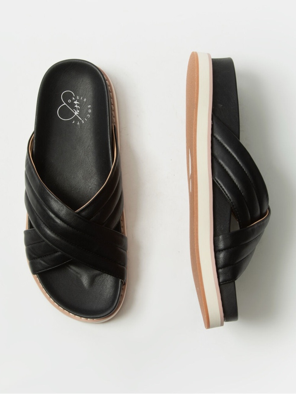 Oasis Society Aiden Criss Cross Slide Sandals
